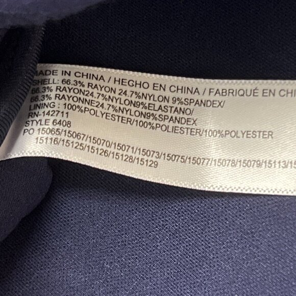 Eloquii Premier Blazer Womens 26‎ Navy Blue Jersey Knit One Gold Button Classic - Picture 9 of 9